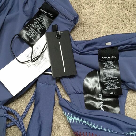 Dolce Vita blue embroidered bikini. NWT - Picture 7 of 7